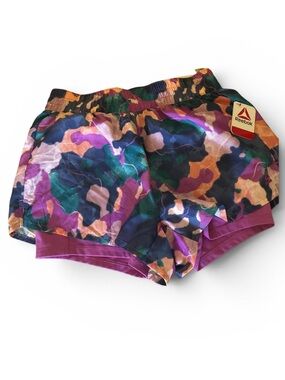 Reebok Purple Multicolor Camo Athletic Shorts NWT Size Large
